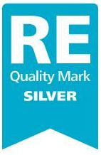 RE quality mark silver logo